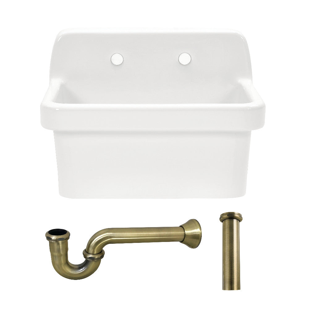 Doriteal 24 Inch Wall Mount Kitchen Sink in White