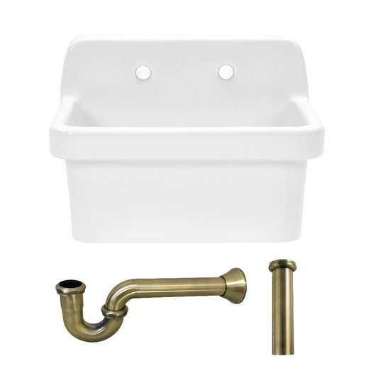 Doriteal 24 Inch Wall Mount Kitchen Sink in White