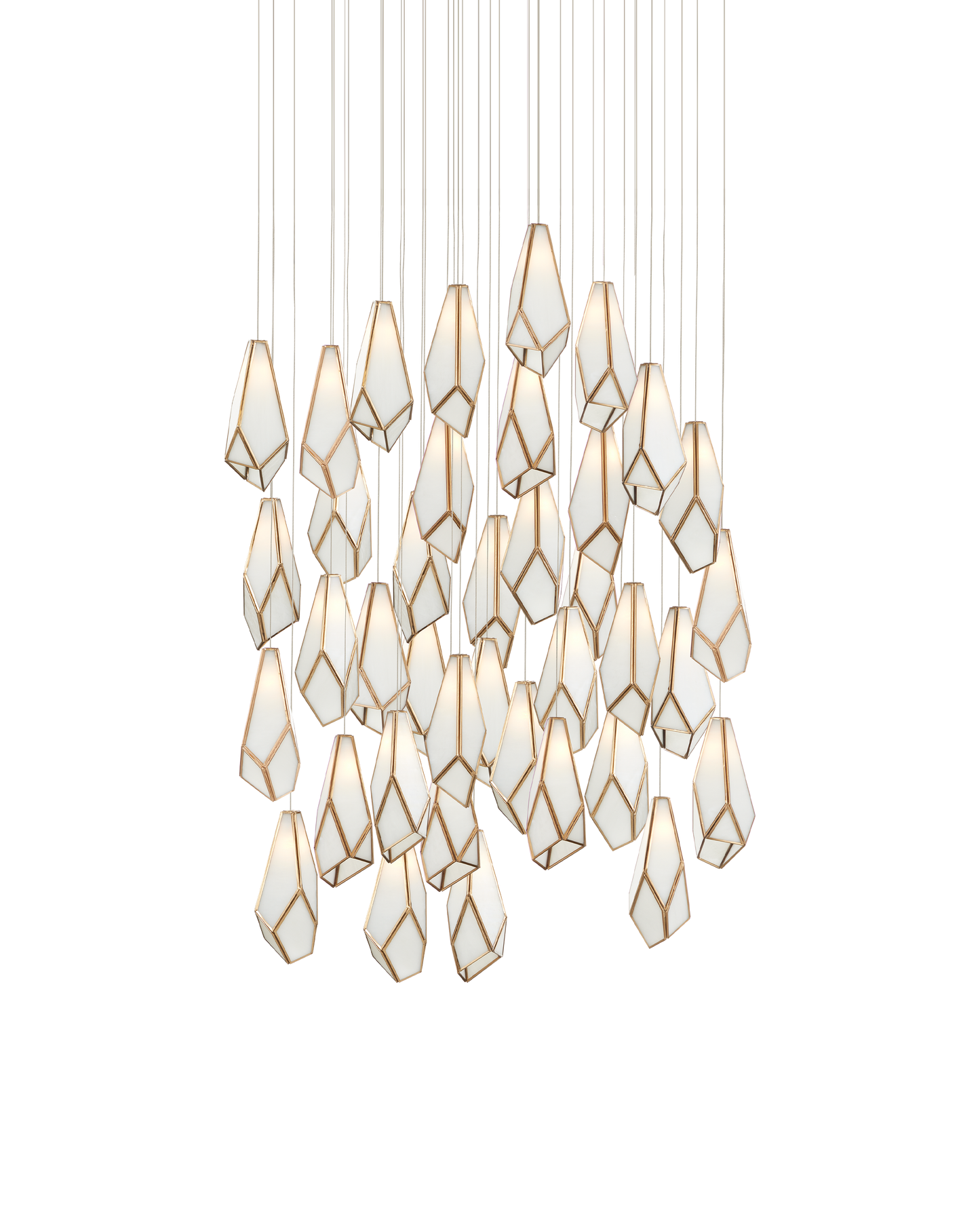 Glace White 36-Light Round Multi-Drop Pendant
