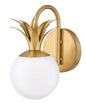 Palma Medium Single Light Vanity In Light Brass Finish