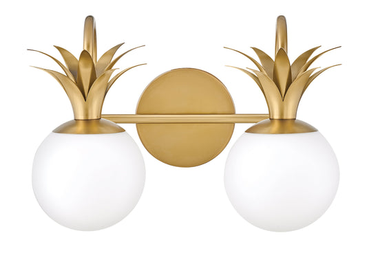 Palma Small Two Light Vanity In Light Brass Finish