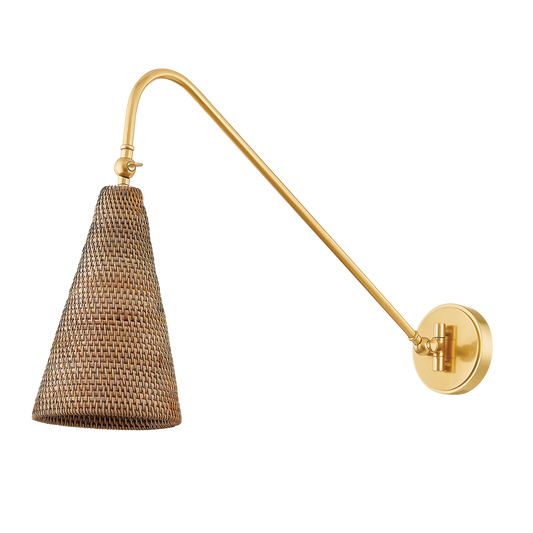 AVERACK Plug-in Sconce with Aged Brass Finish