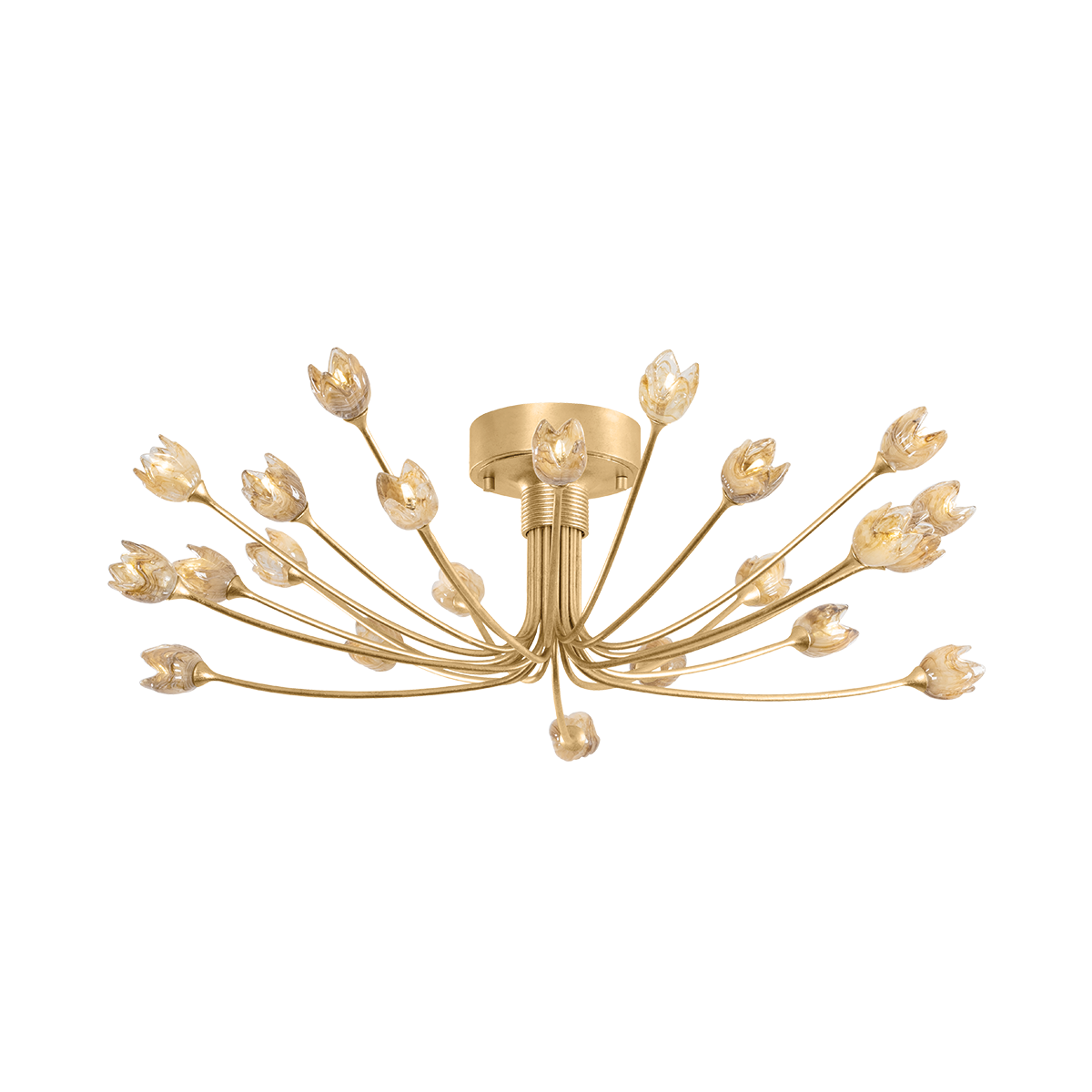 FALKIRK Semi Flush with Vintage Gold Leaf Finish