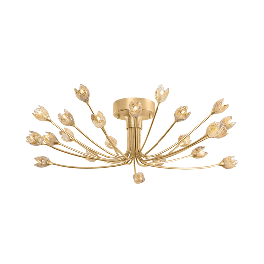 FALKIRK Semi Flush with Vintage Gold Leaf Finish