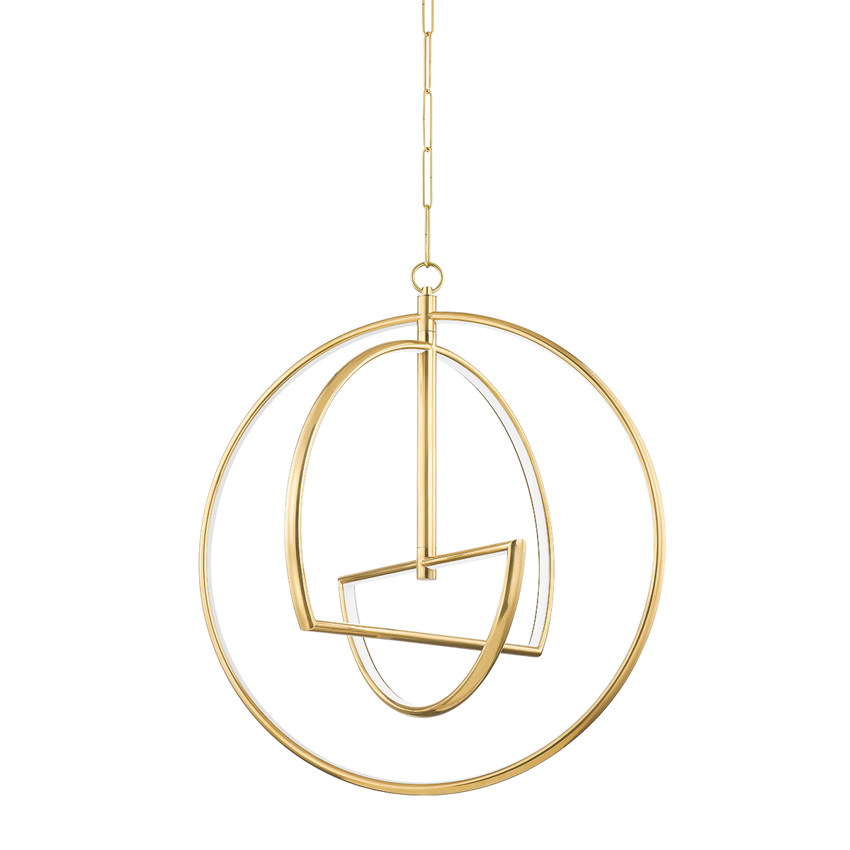 WELLAND Chandelier with Aged Brass Finish