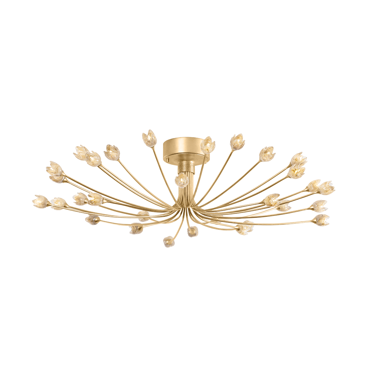FALKIRK Semi Flush with Vintage Gold Leaf Finish