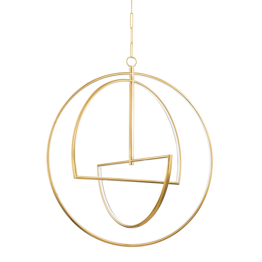 WELLAND Chandelier with Aged Brass Finish