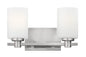 Karlie Small Two Light Vanity In Brushed Nickel Finish