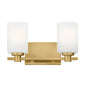 Karlie Small Two Light Vanity In Light Brass Finish