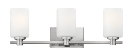 Karlie Medium Three Light Vanity In Brushed Nickel Finish