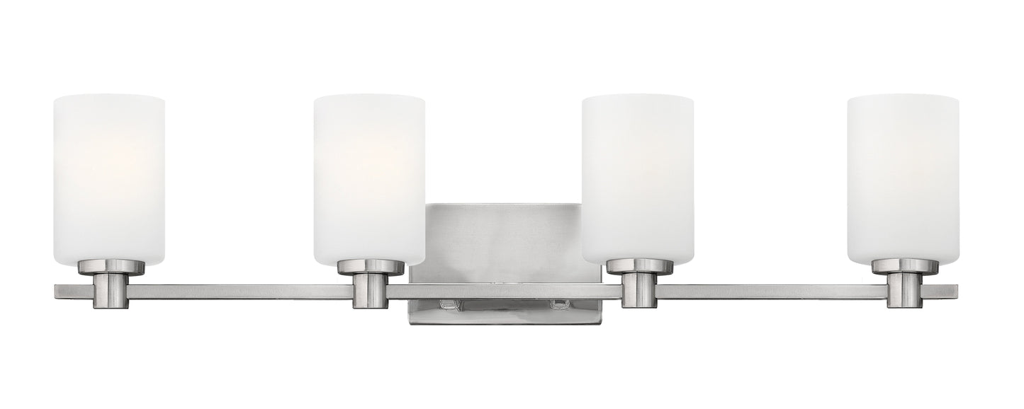 Karlie Large Four Light Vanity In Brushed Nickel Finish