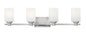 Karlie Large Four Light Vanity In Brushed Nickel Finish