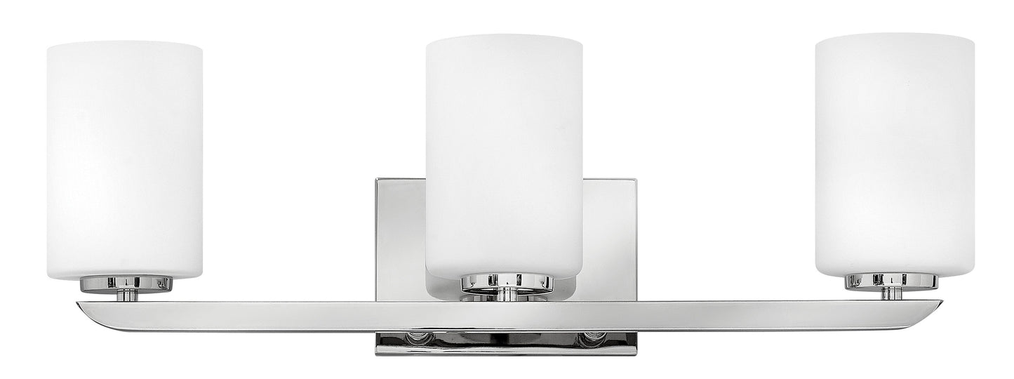 Kyra Medium Three Light Vanity In Polished Nickel Finish