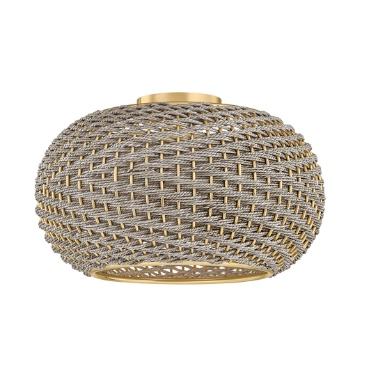 PENARTH Flush Mount with AGED BRASS Finish