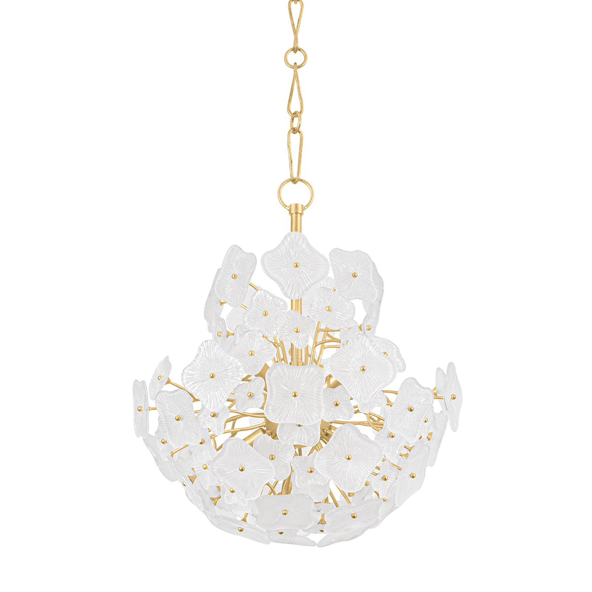 BARRYTOWN Chandelier with VINTAGE GOLD LEAF Finish