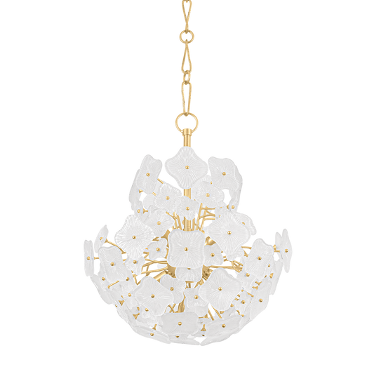 BARRYTOWN Chandelier with VINTAGE GOLD LEAF Finish