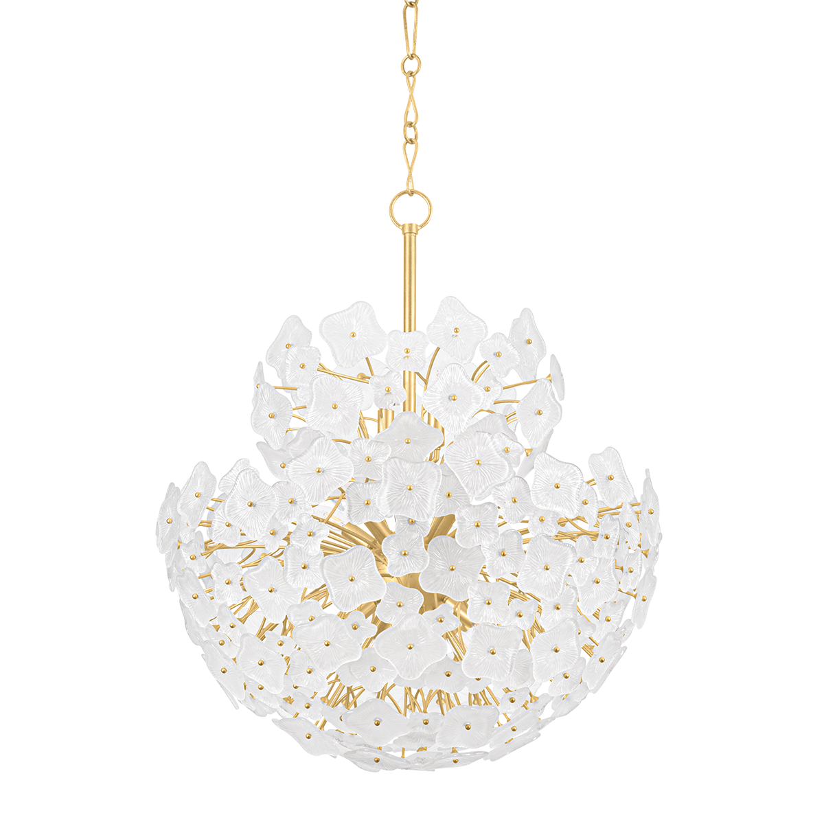 BARRYTOWN Chandelier with VINTAGE GOLD LEAF Finish