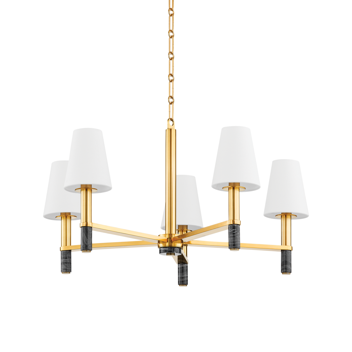 MONTREAL Chandelier with Aged Brass Finish