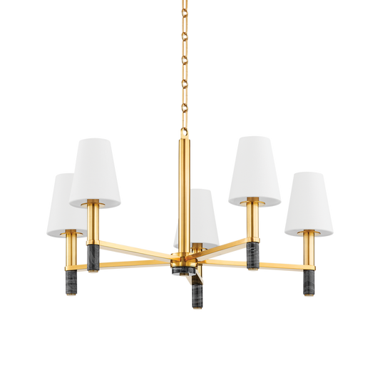 MONTREAL Chandelier with Aged Brass Finish