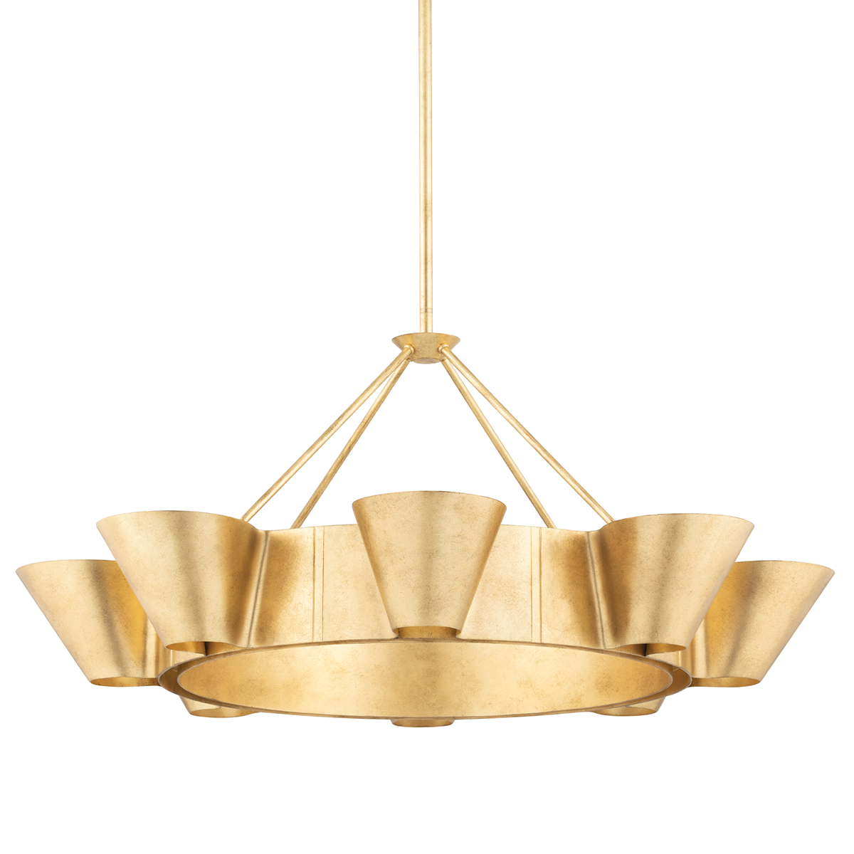 Reeve Chandelier with Vintage Gold Leaf Finish