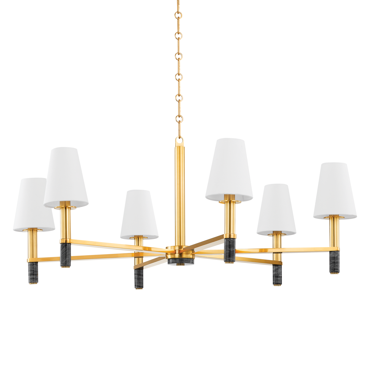 MONTREAL Chandelier with Aged Brass Finish