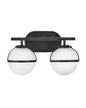 Hollis Small Two Light Vanity In Black Finish