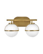 Hollis Small Two Light Vanity In Light Brass Finish