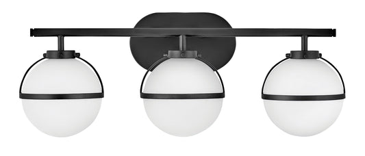 Hollis Medium Three Light Vanity In Black Finish