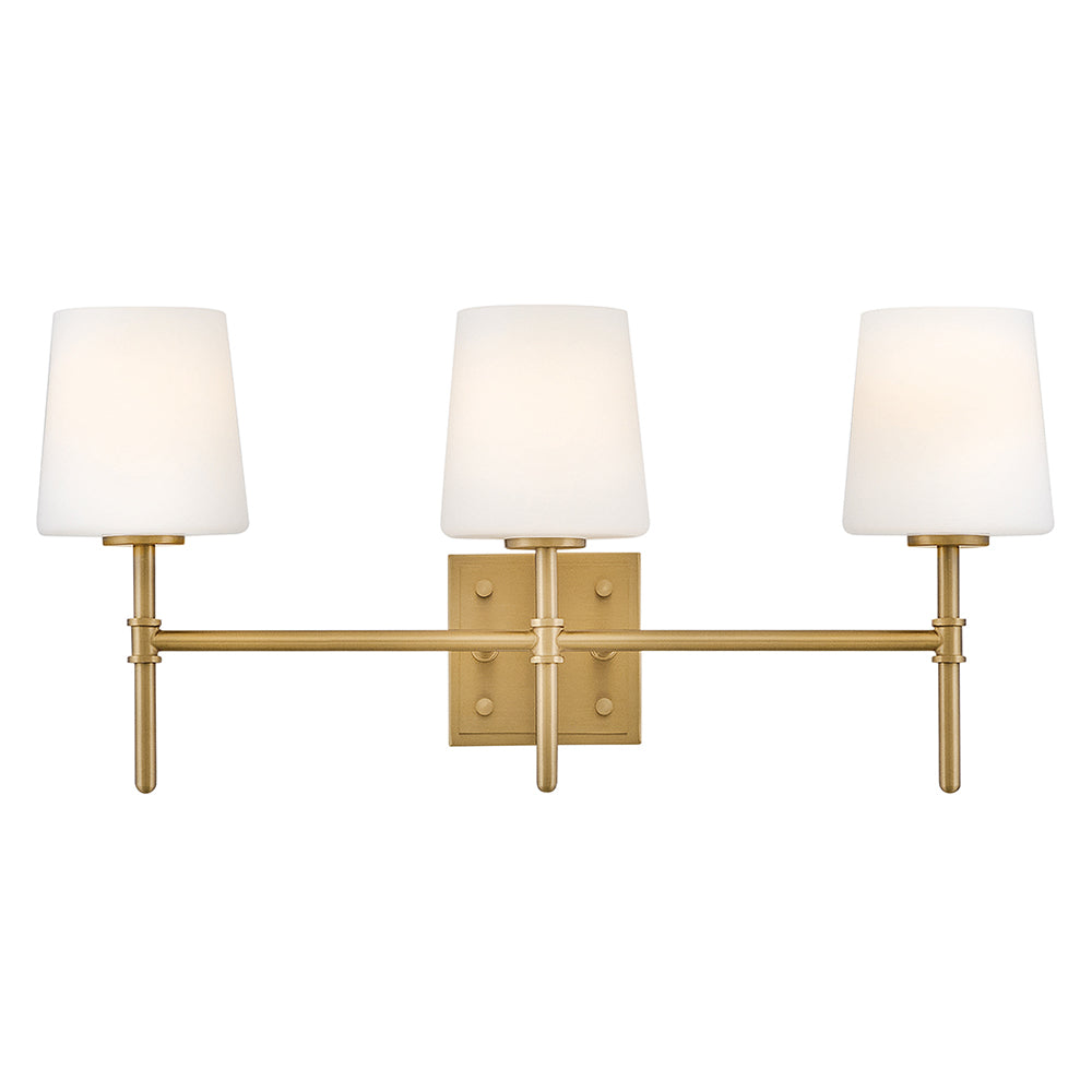 Saunders Medium Three Light Vanity In Light Brass Finish