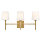 Saunders Medium Three Light Vanity In Light Brass Finish