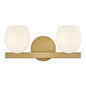 Mae Small Two Light Vanity In Light Brass Finish