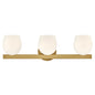 Mae Medium Three Light Vanity In Light Brass Finish