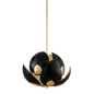 Lotus Chandelier with Gold Leaf/black Finish