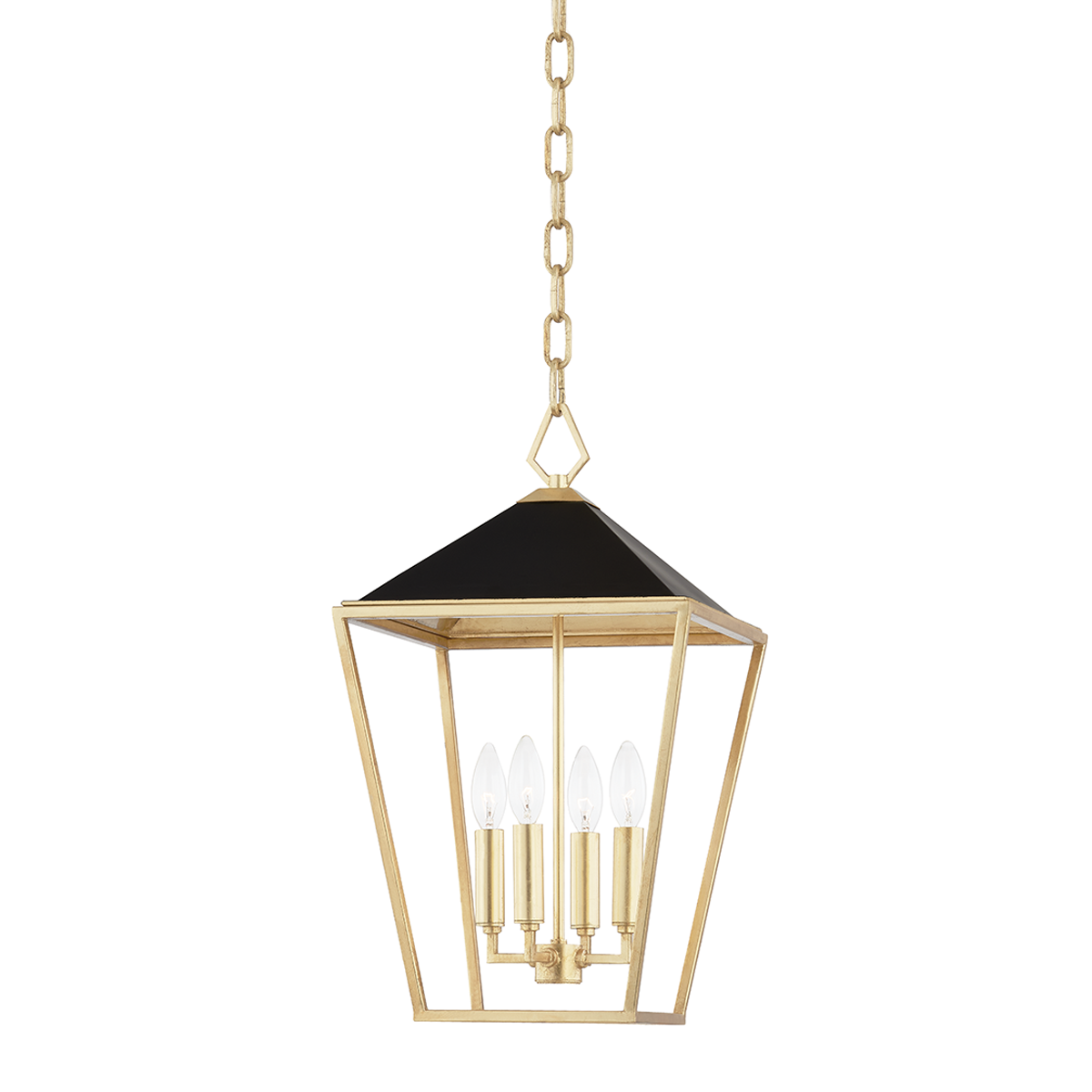 Paxton Pendant with Gold Leaf/black Finish