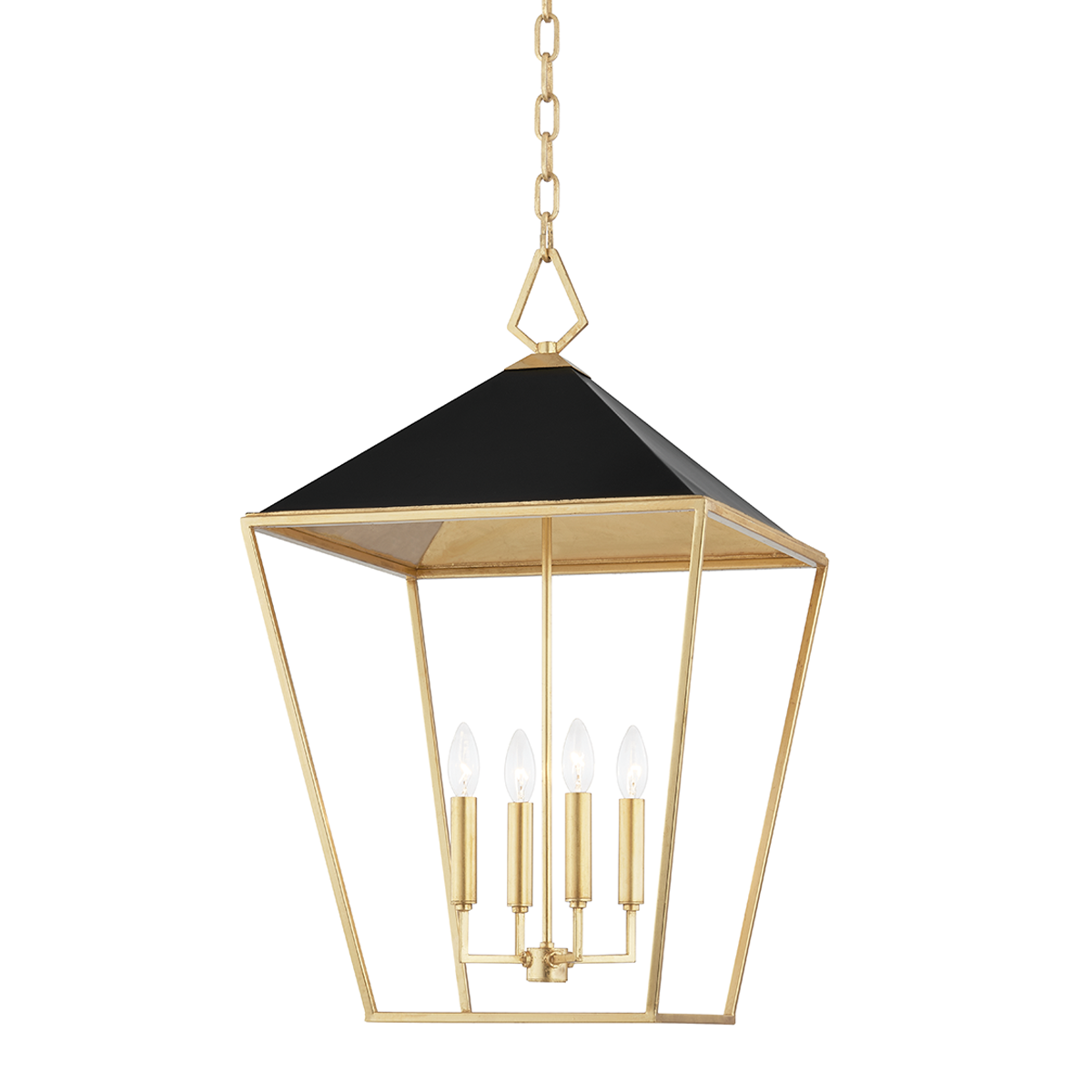 Paxton Pendant with Gold Leaf/black Finish