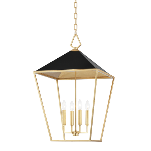 Paxton Pendant with Gold Leaf/black Finish