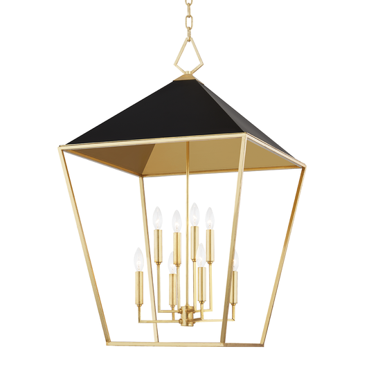 Paxton Pendant with Gold Leaf/black Finish