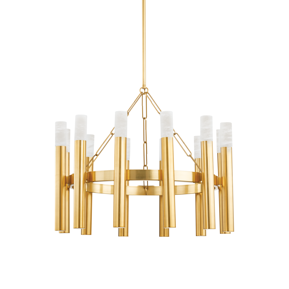 PALI Chandelier with Aged Brass Finish