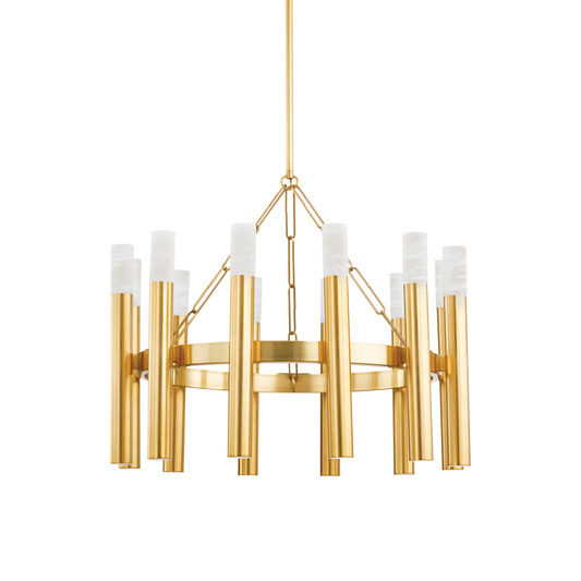 PALI Chandelier with Aged Brass Finish