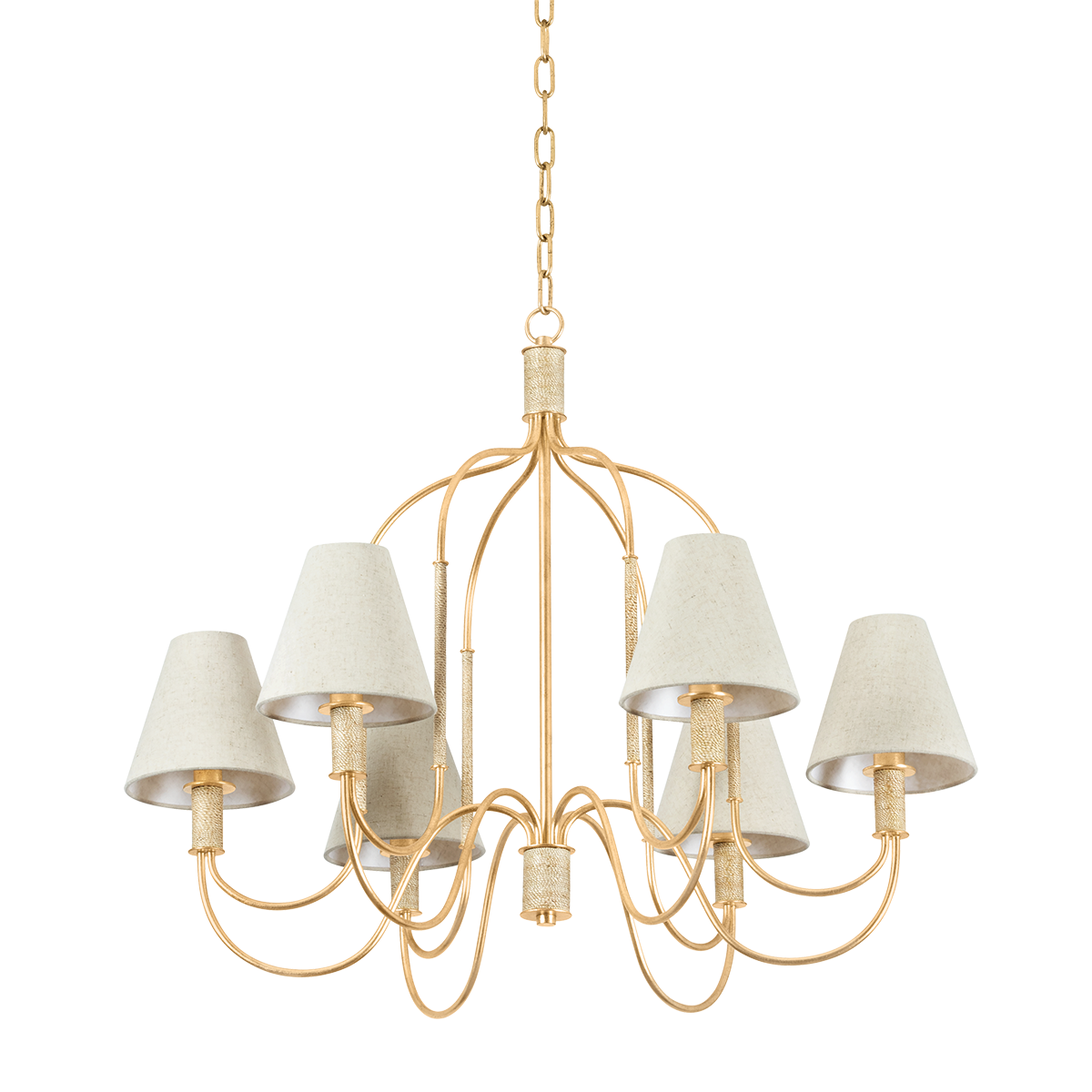 WARRENSBURG Chandelier with Vintage Gold Leaf Finish