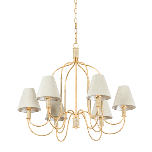 WARRENSBURG Chandelier with Vintage Gold Leaf Finish