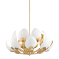 Lotus Chandelier with Gold Leaf/white Finish