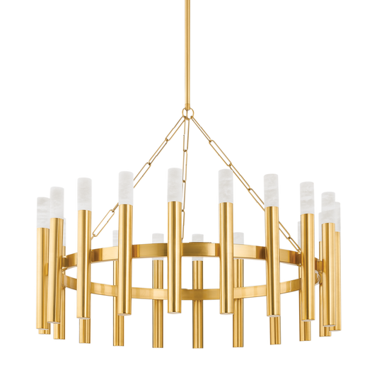 PALI Chandelier with Aged Brass Finish