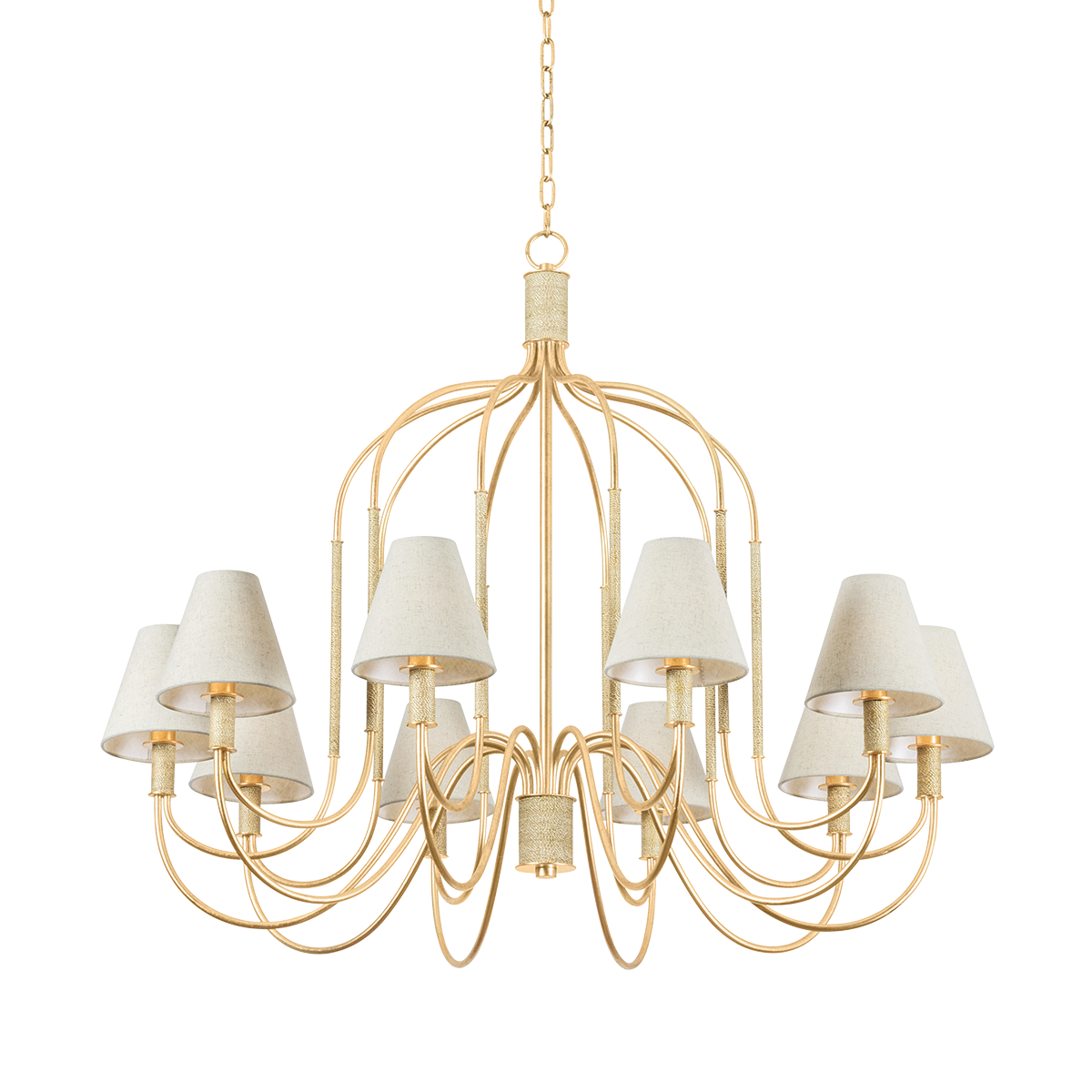 WARRENSBURG Chandelier with Vintage Gold Leaf Finish