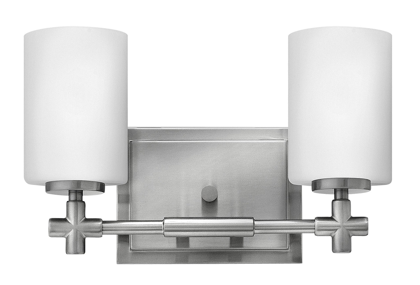 Laurel Small Two Light Vanity In Brushed Nickel Finish