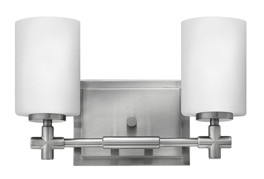 Laurel Small Two Light Vanity In Brushed Nickel Finish