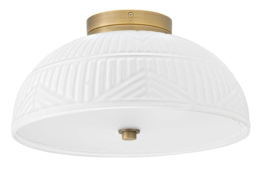 Devon Small Flush Mount In Light Brass Finish