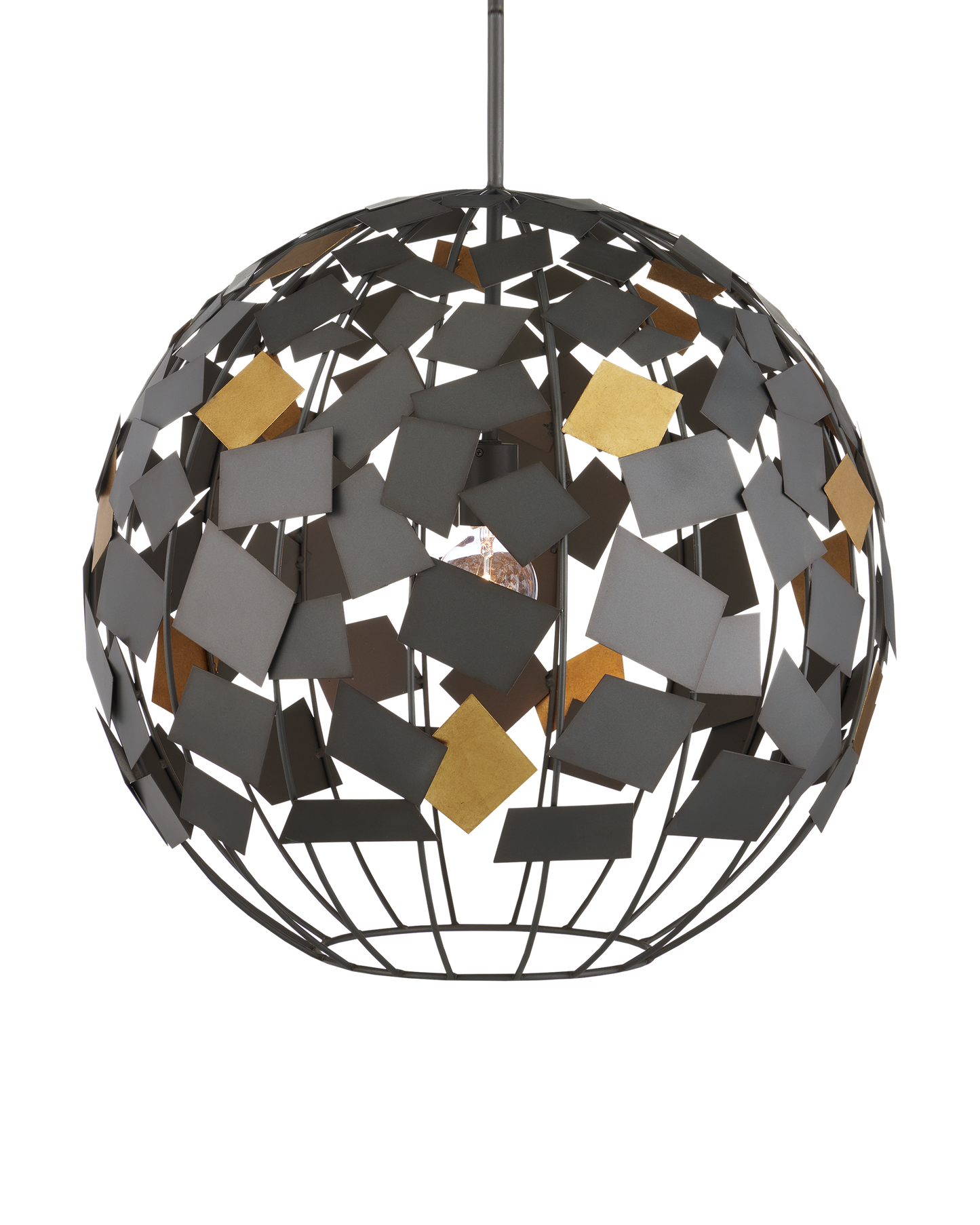 Moon Night Gray & Gold Orb Chandelier