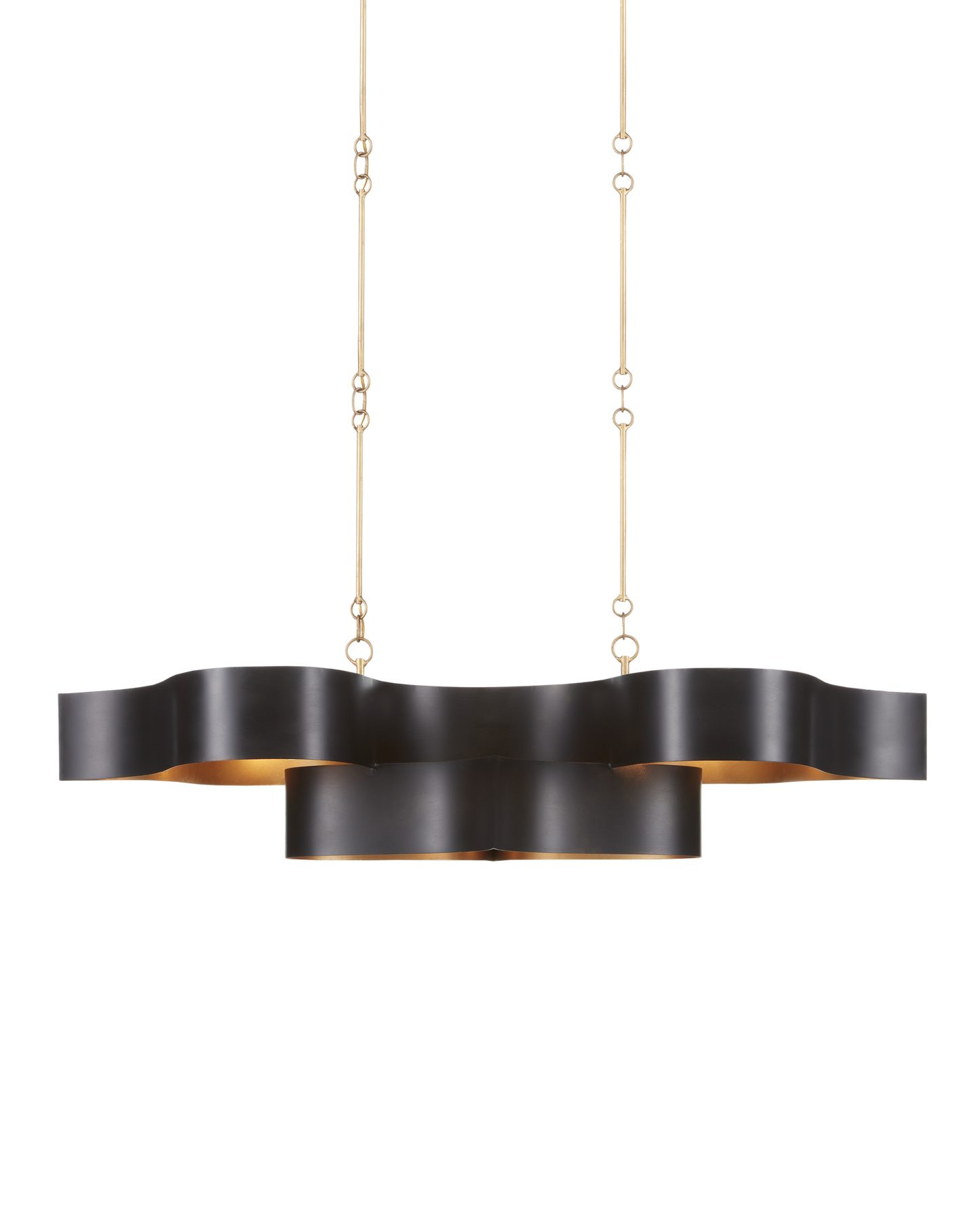 Grand Lotus Black Oval Chandelier