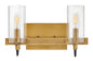 Ryden Small Two Light Vanity In Light Brass Finish